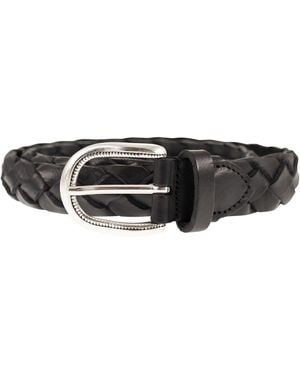 Alberto Luti Geflochtener Ledergürtel - Weiß