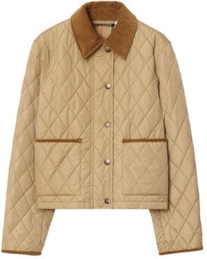 Burberry Flax Sand Check Pattern Jacket - Natural