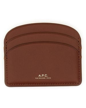 A.P.C. Demi Lune Card Holder - Brown
