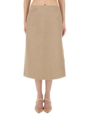 Fendi Waxed Linen Skirt - Natural