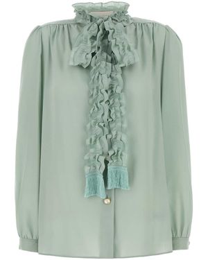 Valentino Garavani Tiffany Crepe Shirt - Green