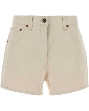 Valentino Garavani Ivory Denim Shorts - Natural