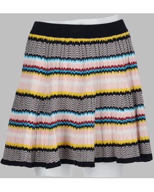 CASABLANCA Pleated Knit Mini Skirt - Gray