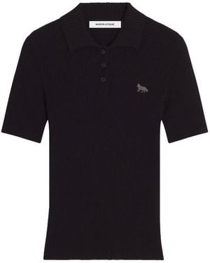 Maison Kitsuné Polo With Logo - Black