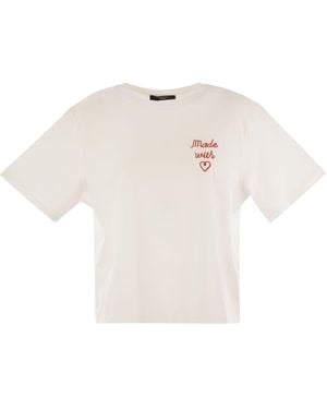 Weekend by Maxmara Weekend Max Mara Acline Printed Organic Cotton T Shirt - White