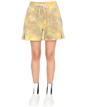 MSGM Relaxed Fit Cotton Shorts - Yellow