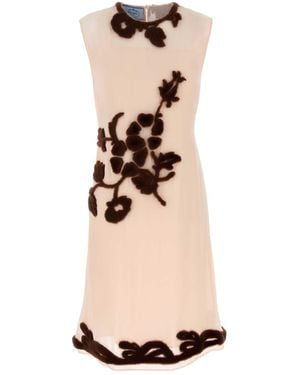 Prada Light Georgette Dress - Natural