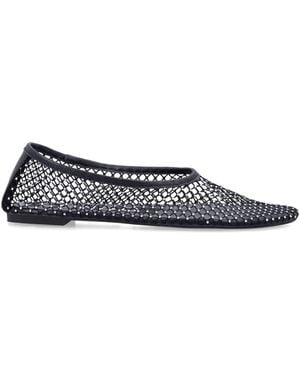 Senso Pointed Toe Mesh Ballet Flats With Crystal Embellishments - Blue