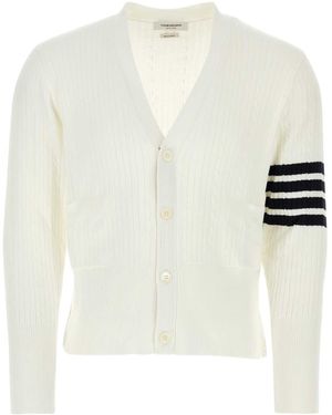 Thom Browne Cotton Cardigan - White
