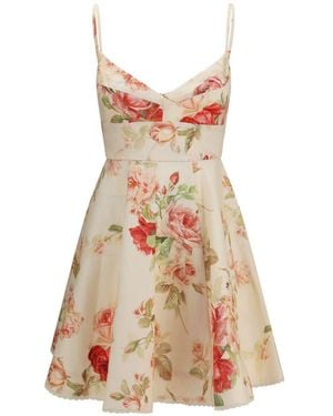 Zimmermann Roselight Linen Mini Dress - White