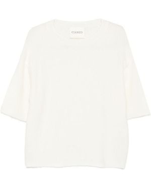 Closed Wool Crewneck Jumper - White