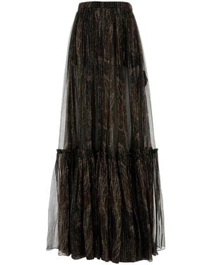 Saint Laurent Multi Colour Printed Skirt - Black