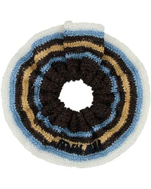 Miu Miu Embroidered Rafia Scrunchie - Black
