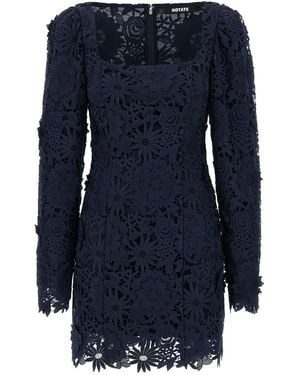 ROTATE BIRGER CHRISTENSEN '3 D Lace Ls Mini' Dress - Blue