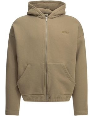 Autry Zip-Up Sweatshirt With Logo - Green