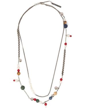 Dries Van Noten Double Chain Necklace - White