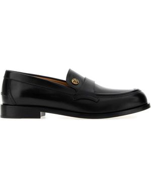 Versace Leather Loafers - Black