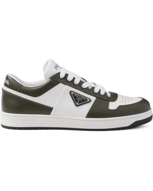 Prada Downtown Colour-Block Leather Trainers - White