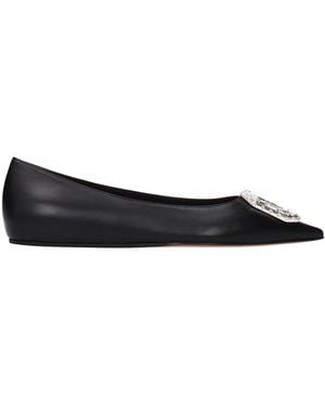 AMINA MUADDI Ballerine Camelia Leather - Black