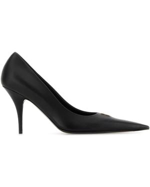 Balenciaga Leather Avenue Bb Editor 90 Court Shoes - Black