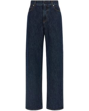 Fendi Jean Rembourré 'Ff' - Bleu