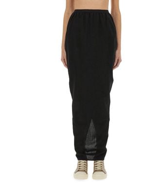 Rick Owens Soft Pillar Long Skirt - Black