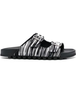 Missoni Double-Buckle Knitted Slides - Black