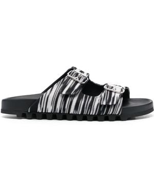 Missoni Double-Buckle Knitted Slides - Black