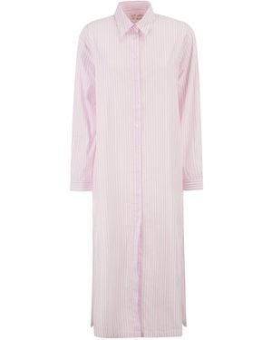 MC2 Saint Barth Lang 'shirtdress'-shirt Van Gestreept Katoenpopeline - Roze