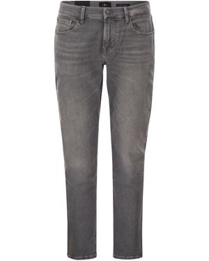 7 For All Mankind Slimmy Tapered Skinny Medium Waisted Jeans - Grey