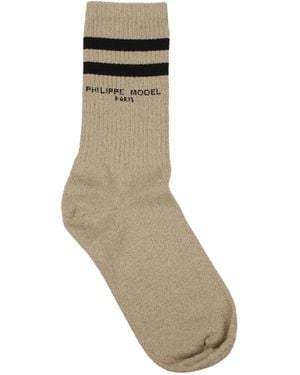 Philippe Model Antoine Socken & Socken Frauen Baumwoll Gold/Schwarz - Grau