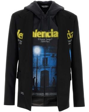 Balenciaga Graphic Blazer Jacket - Black