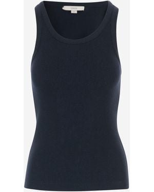 Vince Camiseta sin mangas de mezcla de algodón elástico - Azul