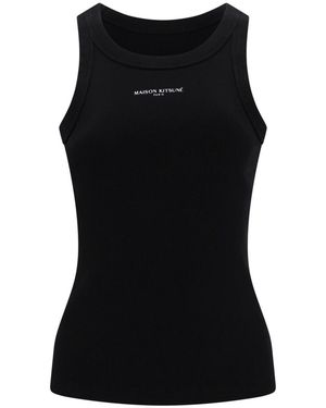 Maison Kitsuné Top Con Logo - Black
