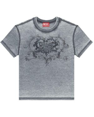 DIESEL Cotton Blend T-Shirt - Gray