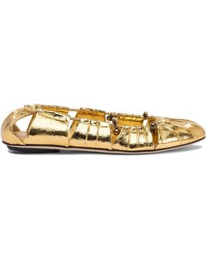 Chloé Ballet Flats Cut-Out Details - Metallic