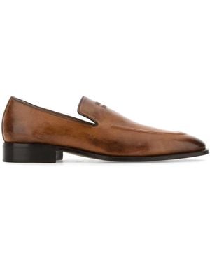 Miu Miu Caramel Leather Loafers - Brown