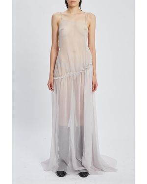 Ann Demeulemeester Neta Long Deconstructed Dress With Asymmetric Back - Gray