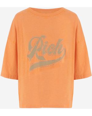 ONE TEE Eén T-shirt Van Katoen Met Logoprint - Oranje