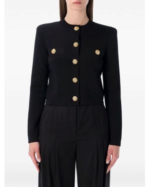 Balmain Buttoned Crewneck Cardigan - Black