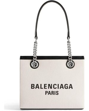 Balenciaga Duty Free kleine Leinwand Tasche - Weiß