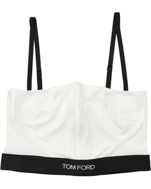 Tom Ford Modal Signature Bra With Embroidered Band - Weiß