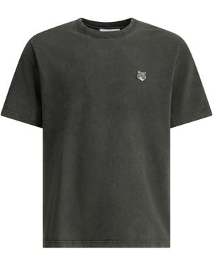 Maison Kitsuné "Fox Head Faded" Crew Neck T Shirt - Black