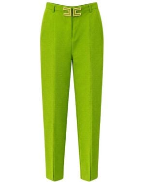 Elisabetta Franchi Logo Details Trousers - Green