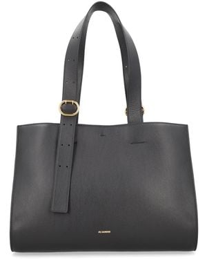 Jil Sander 'Cannolo' Shopping Bag - Black