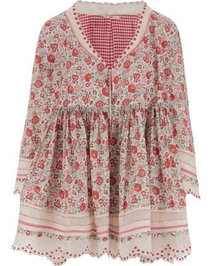 Péro Baumwollkleid mit Blumenmuster - Pink