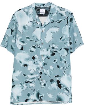 Paul Smith Hemd mit Blumen-Print - Blau