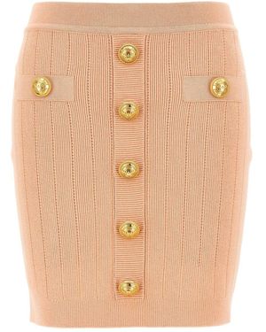 Balmain Knitted Mini Skirt - Natural