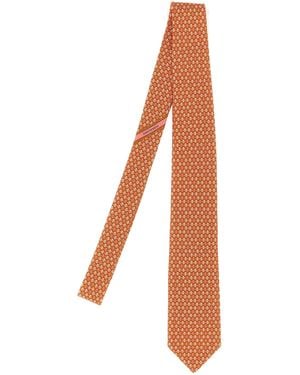 Ferragamo Gancini Polka Dot -Druckkrawatte - Weiß