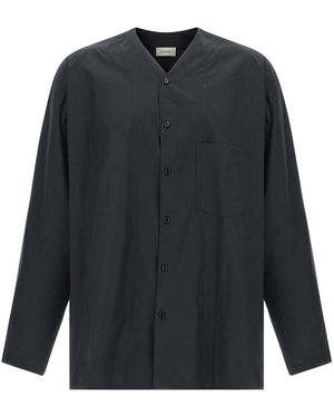 Lemaire Camisa de 'V Neck' - Azul